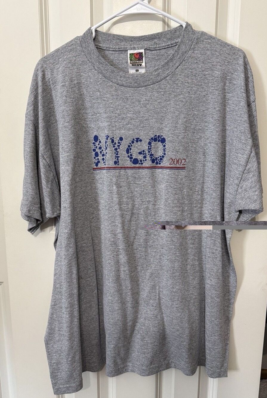 Vintage 2002 NYGO New York Gospel Outreach Mission T-Shirt Gray XL Y2K